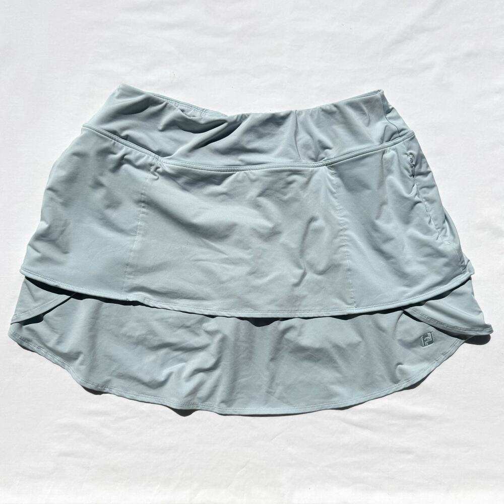FJ Footjoy Performance Layered Skirt Womens XL Light Blue Skort